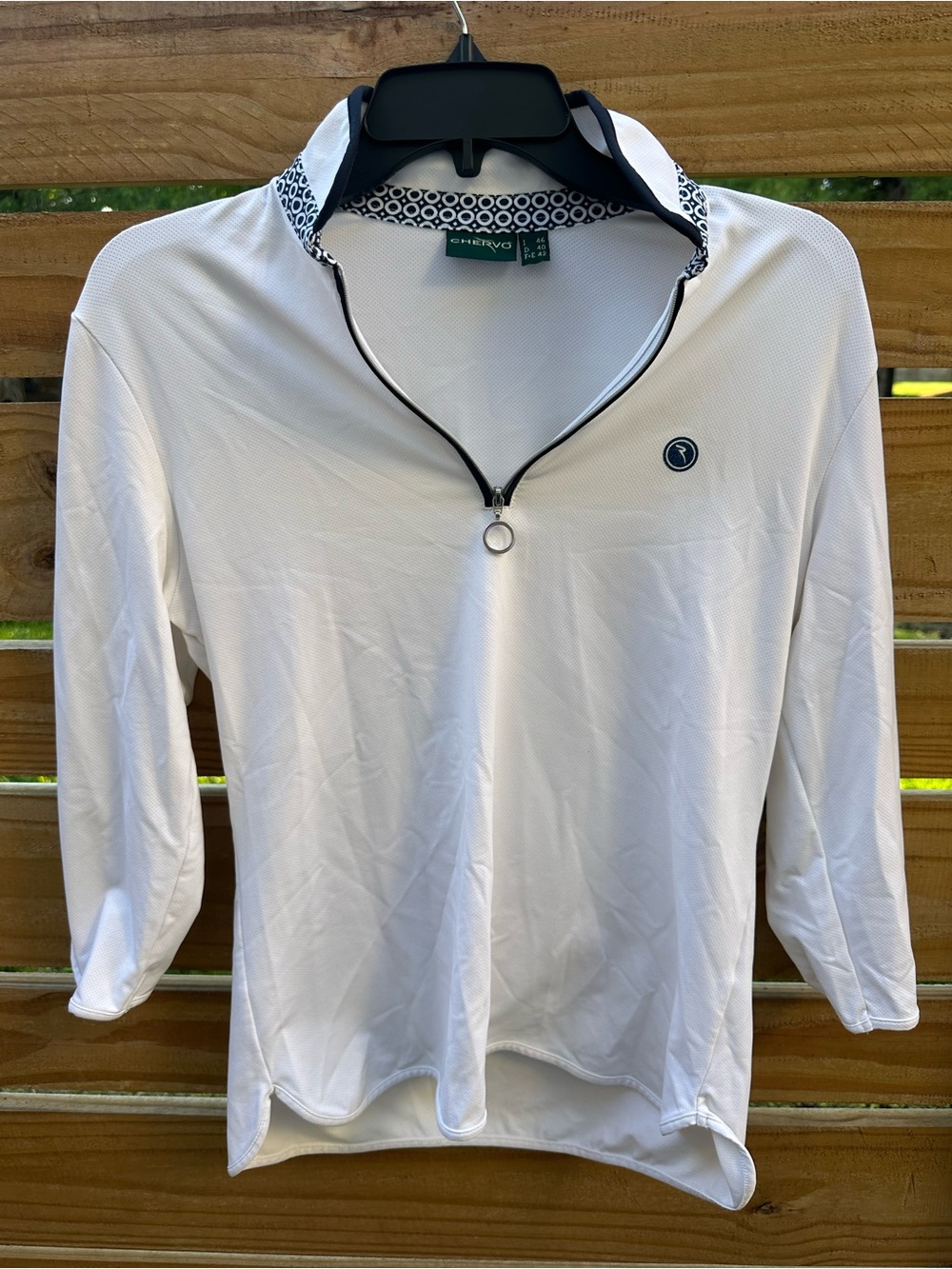 Women's White Quarter-Zip Polo Top